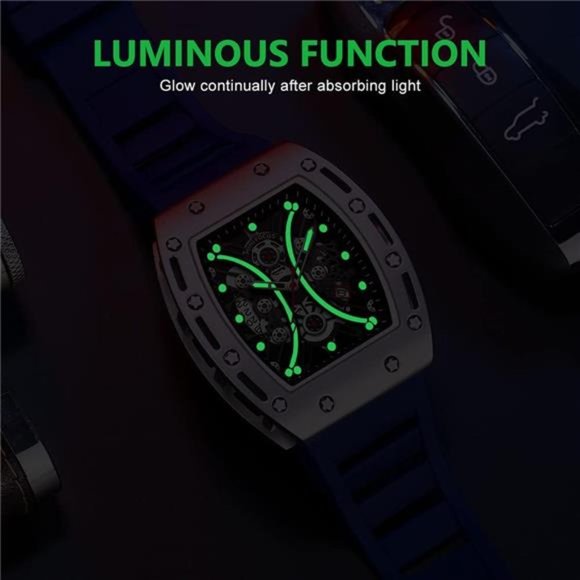 Watch Wristwatch Fashion Hollow Big Dial Luminous Waterproof Sport Analog Quartz - Picture 4 of 6
